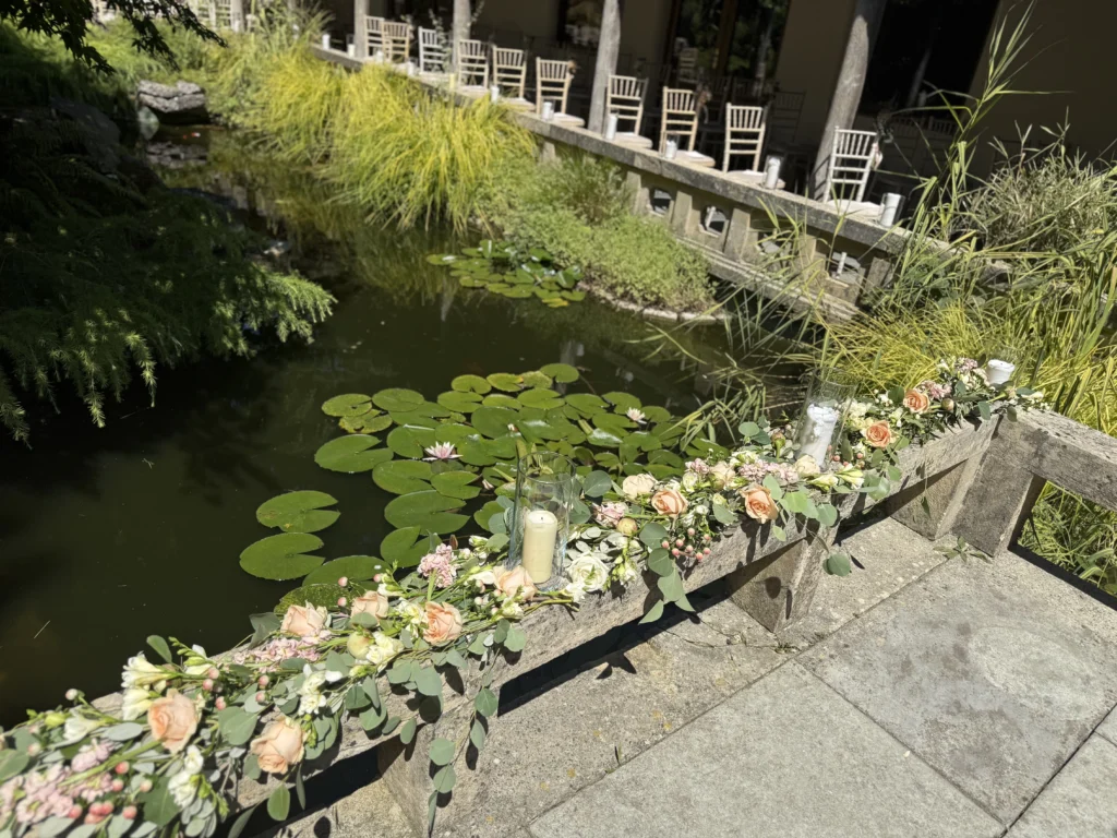 Luxury wedding flowers at The Matara Centre, Tetbury