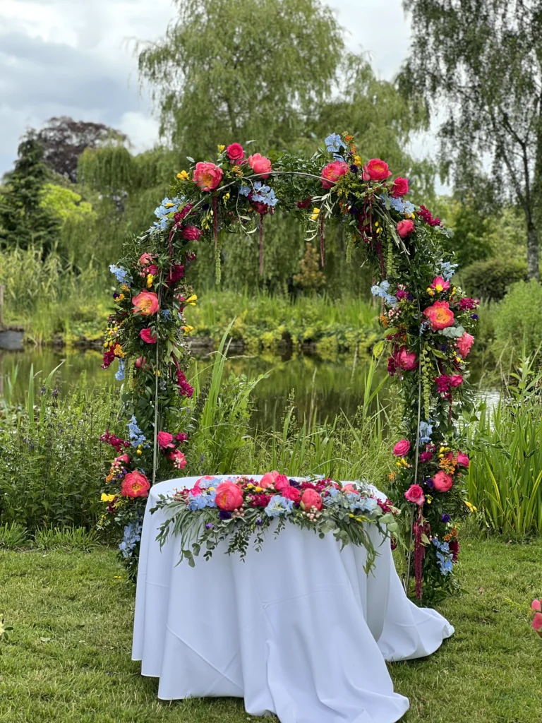 Luxury wedding flowers at The Matara Centre, Tetbury