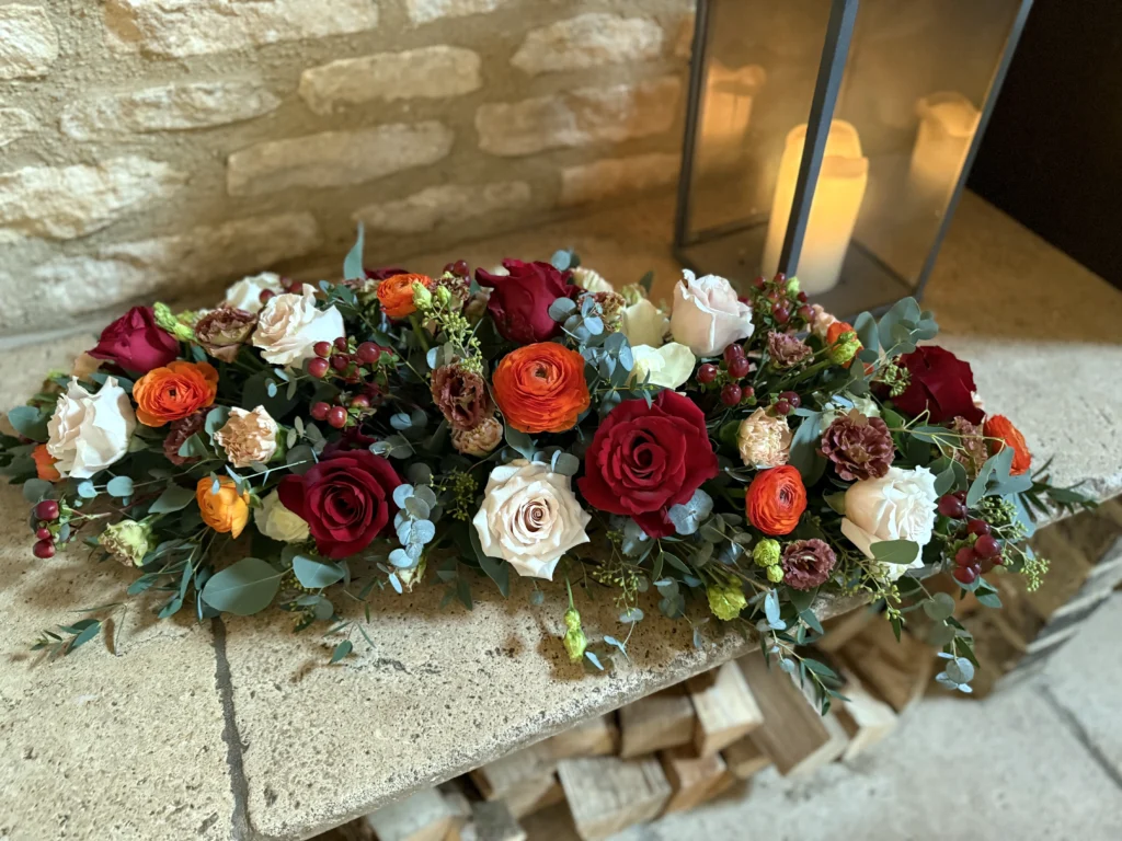 Luxury wedding flowers at Old Gore Barn Cotswolds by Cotswold Blooms