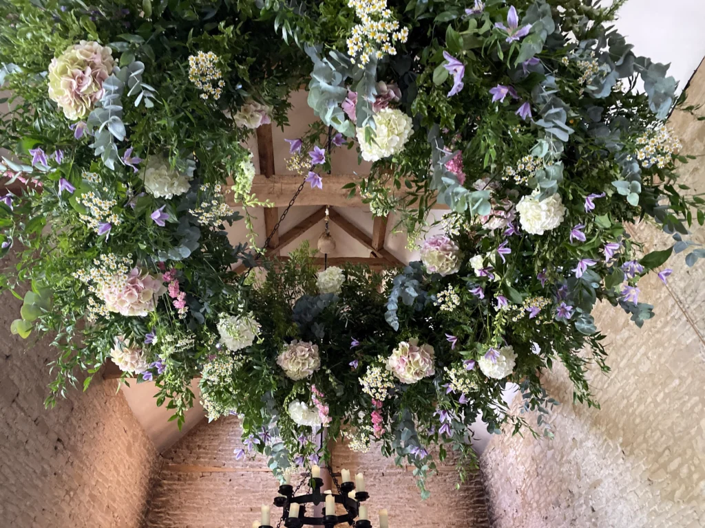 Stone Barn wedding venue flowers by Cotswold Blooms