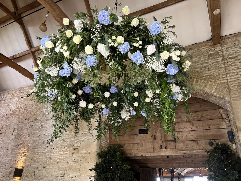 Stone Barn wedding venue flowers by Cotswold Blooms