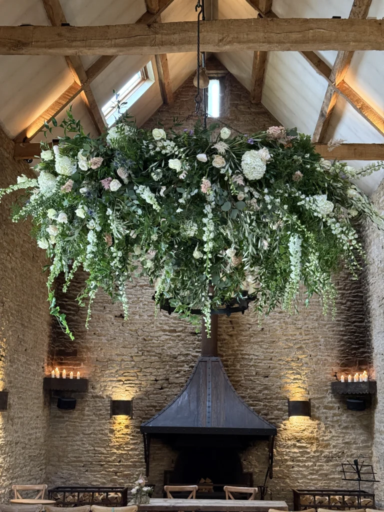 Stone Barn wedding venue flowers by Cotswold Blooms