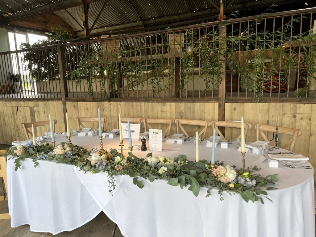 Stone Barn wedding venue flowers by Cotswold Blooms