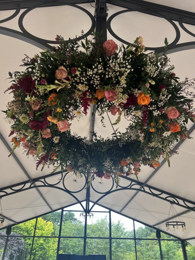 Statement floral installation Sudeley Castle Orangery Cotswold Blooms