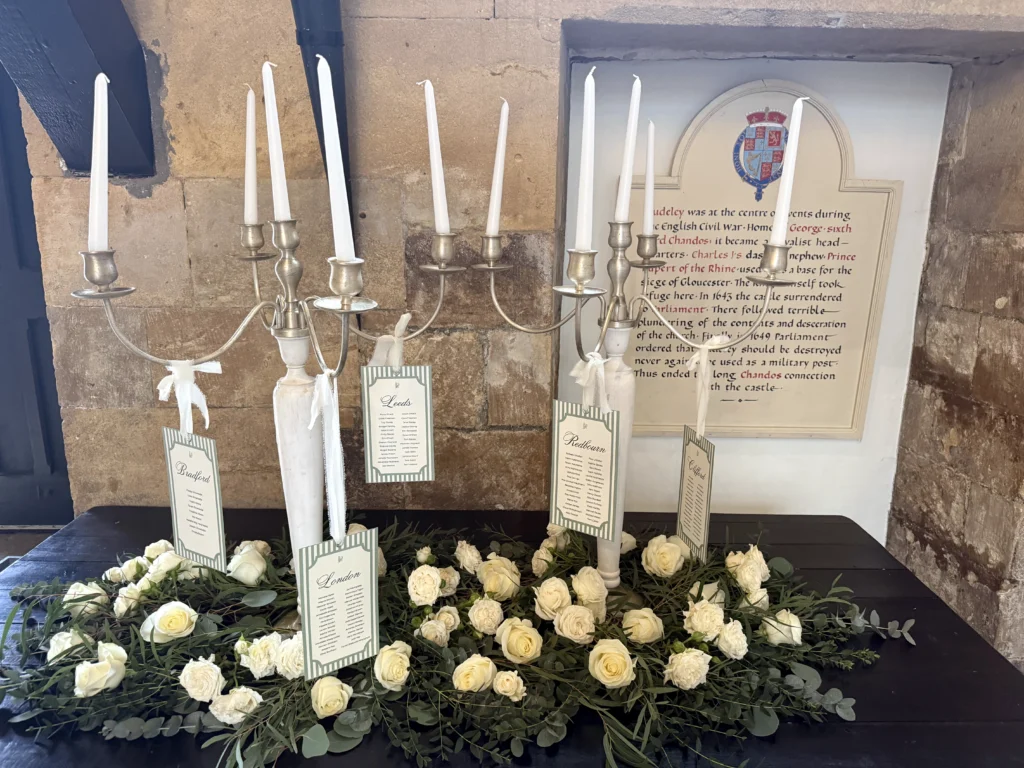 Castle wedding flowers Sudeley Castle Winchcombe Cotswold Blooms
