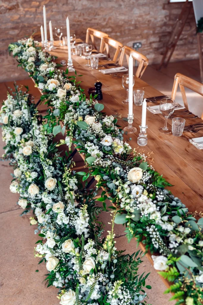 Natural meadow and floral table styling at The Old Gore